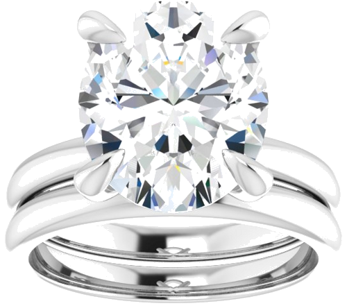 Sužadėtuvių Žiedas „Solitaire“ 585 Baltojo Aukso Oval 12mm x 10mm (8)