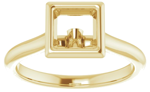 Sužadėtuvių Žiedas „Bezel-Set Accented“ 14k yellow gold Square 5.5mm (3)