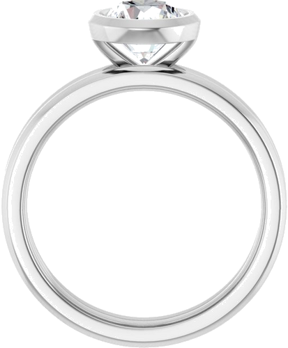 Sužadėtuvių Žiedas „Bezel-Set Solitaire“ 14k white gold Round 6.4mm (7)