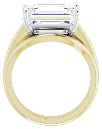 Sužadėtuvių Žiedas „Solitaire“ 14k yellow/white gold Emerald 12mm x 10mm (7)