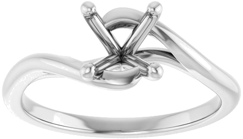 Sužadėtuvių Žiedas „Bypass“ 14k white gold Round 6.5mm (3)