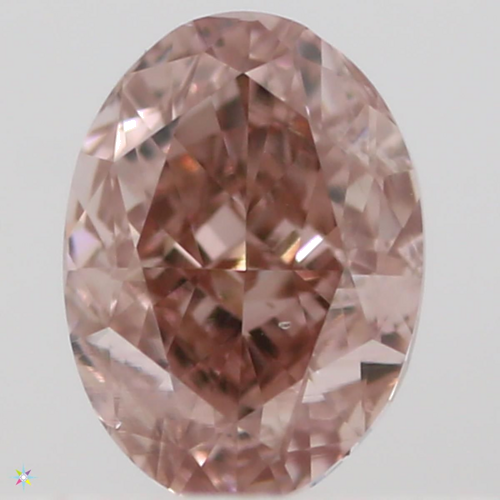 0.25 carat Fancy Orangey Pink-SI1 Natūralus Oval Deimantas (1)