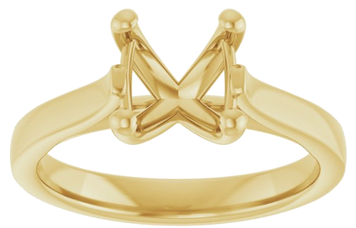 14K Yellow 7 mm Cushion Engagement Ring Mounting (3)