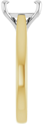 Sužadėtuvių Žiedas „Claw-Prong Solitaire“ 14k yellow/white gold Elongated Cushion 9mm x 7mm (4)