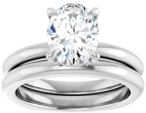 Sužadėtuvių Žiedas „Claw-Prong Euro Shank“ 14k white gold Oval 9mm x 7mm (8)