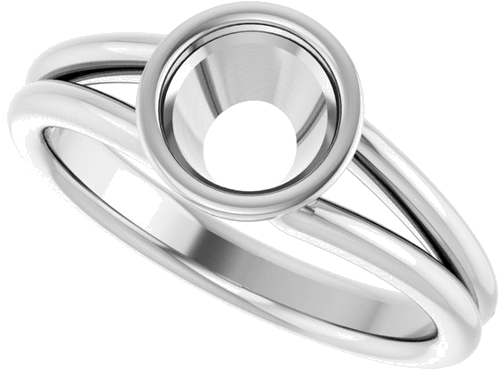 14K White 6.5 mm Round Engagement Ring Mounting (5)