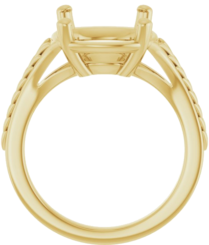 Sužadėtuvių Žiedas „Solitaire“ 14k yellow gold Elongated Cushion 12mm x 10mm (2)