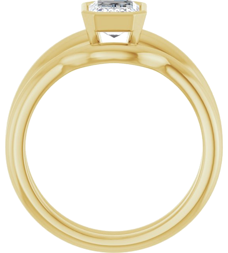 Sužadėtuvių Žiedas „Bezel-Set Solitaire“ 18k yellow gold Emerald 7mm x 5mm (7)