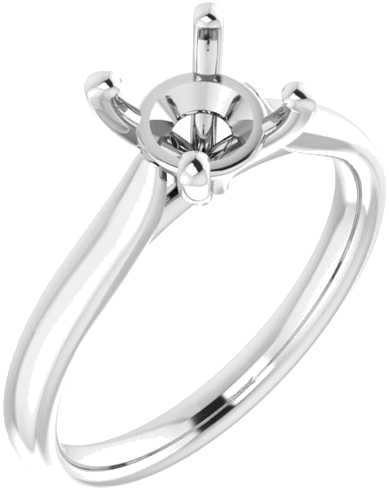 10K White 7 mm Round Engagement Ring Mounting (1)