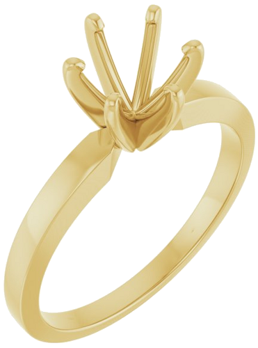 14K Yellow 6.0-6.6 mm Round 6-Prong Solitaire Engagement Ring Mounting (1)