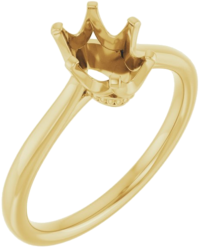 Sužadėtuvių Žiedas „Solitaire“ 585 Geltonojo Aukso Oval 8mm x 6mm (1)