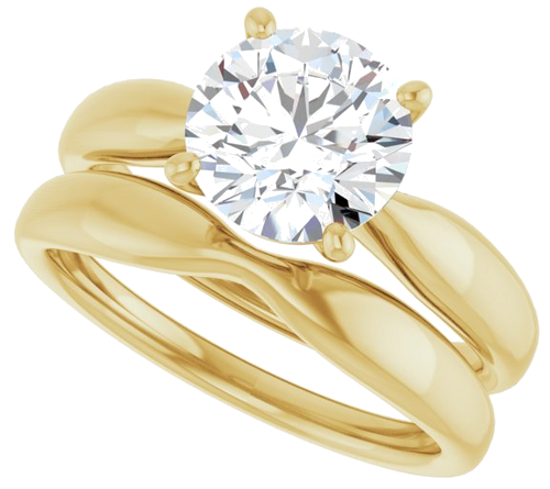 Sužadėtuvių Žiedas 14k yellow gold Round 8mm (10)