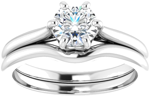 14K White 5.8 mm Round Solitaire Engagement Ring Mounting (8)