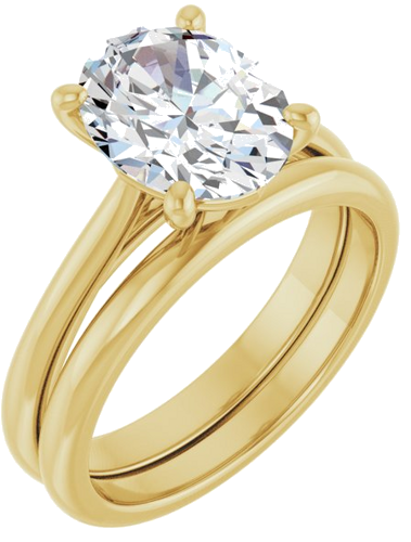 Sužadėtuvių Žiedas „Solitaire“ 10k yellow gold Oval 10mm x 8mm (6)