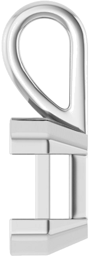 Pakabukas „Half-Bezel Solitaire“ 585 Baltojo Aukso Emerald 8mm x 6mm (3)