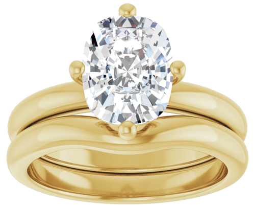 Sužadėtuvių Žiedas 14k yellow gold Elongated Cushion 9mm x 7mm (8)