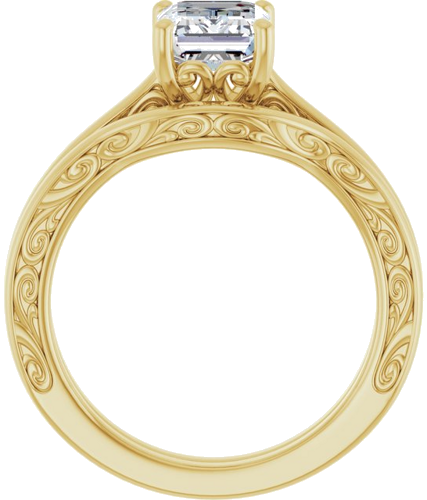 Sužadėtuvių Žiedas „Solitaire“ 585 Geltonojo Aukso Emerald 8mm x 6mm (7)