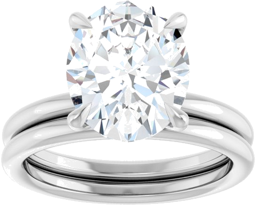 Sužadėtuvių Žiedas „Claw-Prong Solitaire“ 14k white gold Oval 11mm x 9mm (8)