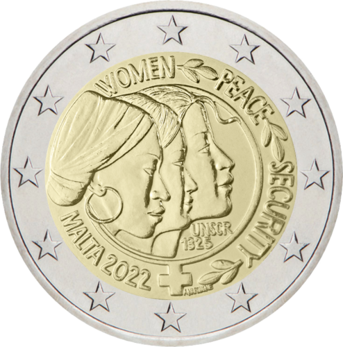 2022 Malta Women, Peace and Security €2 coin in a bank box (2)