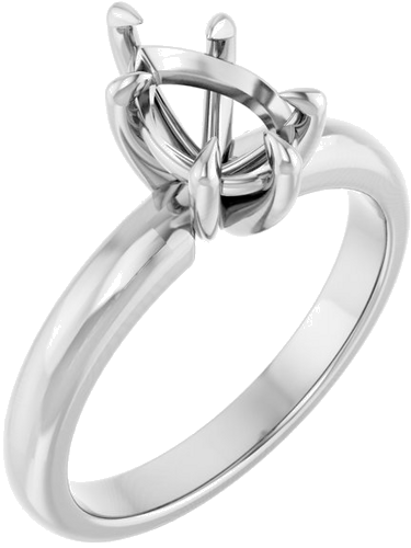 Sužadėtuvių Žiedas „Solitaire“ 585 Baltojo Aukso Pear Shape 9mm x 6mm (1)