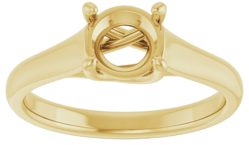 14K Yellow 6.5 mm Round Solitaire Engagement Ring Mounting (3)