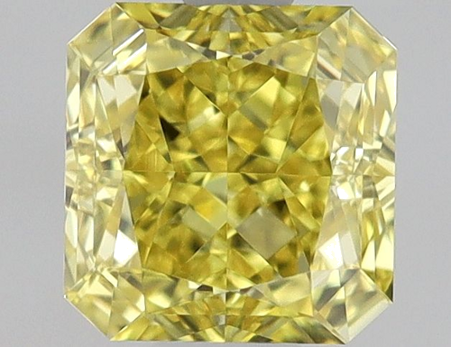 0.51 carat Fancy Vivid Yellow-VVS2 Natūralus Square Radiant Deimantas (1)