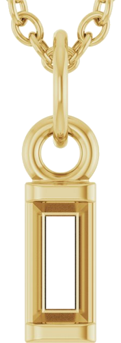 Pakabukas „Family Bar“ 14k yellow gold Straight Baguette 4mm x 2mm (1)