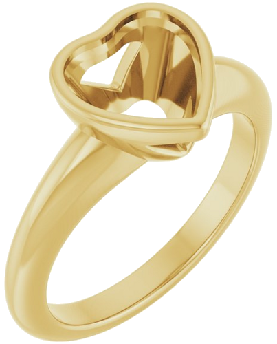 Sužadėtuvių Žiedas „Bezel-Set Solitaire“ 14k yellow gold Heart 8mm (1)
