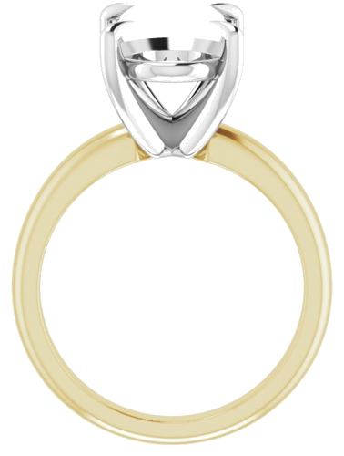 14K Yellow White 14x10 mm Oval Solitaire Engagement Ring Mounting (2)