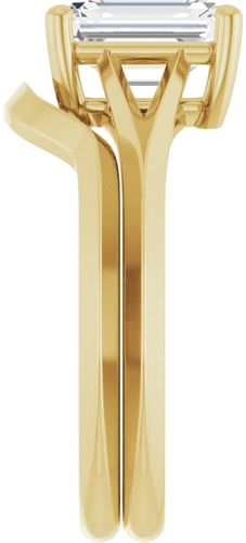 Sužadėtuvių Žiedas „Solitaire Split Shank“ 14k yellow gold Emerald 8mm x 6mm (9)