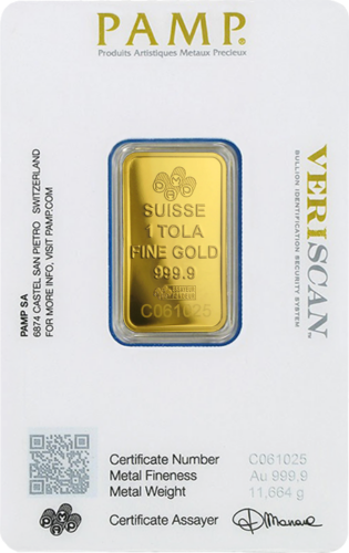 1 Tola Investment Gold Bar Fortuna PAMP (3)