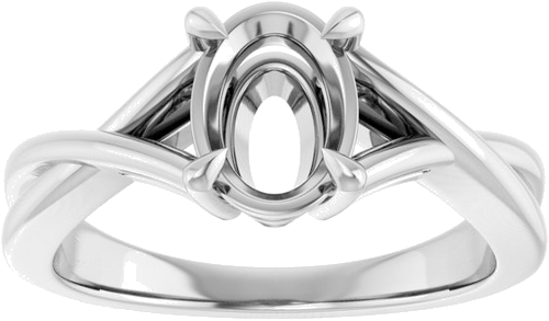 Sužadėtuvių Žiedas „Claw-Prong Solitaire“ 14k white gold Oval 8mm x 6mm (3)