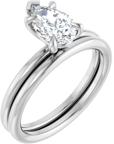 Sužadėtuvių Žiedas „Claw-Prong Solitaire“ 14k white gold Pear 8.5mm x 5.5mm (6)
