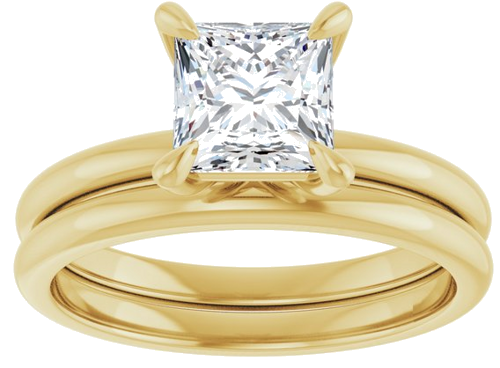 Sužadėtuvių Žiedas „Solitaire“ 10k yellow gold Square 6mm (8)