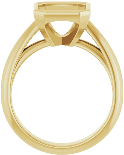 Sužadėtuvių Žiedas „Bezel-Set Solitaire“ 14k yellow gold Emerald 10mm x 8mm (2)