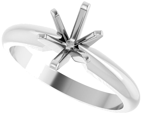 Sužadėtuvių Žiedas „Solitaire“ 14k white gold Oval 7.5mm x 5.5mm (5)
