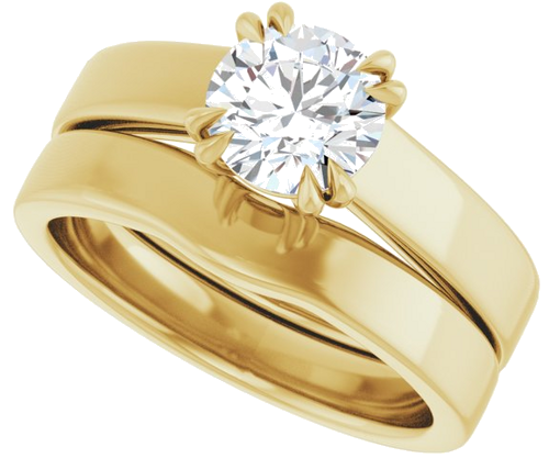 10K Yellow 6.5 mm Round Engagement Ring Mounting (10)