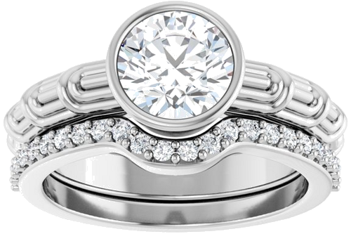 Sužadėtuvių Žiedas „Solitaire“ 585 Baltojo Aukso Round 7.4mm (8)