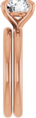 14K Rose  8 mm Round Solitaire Engagement Ring Mounting (9)