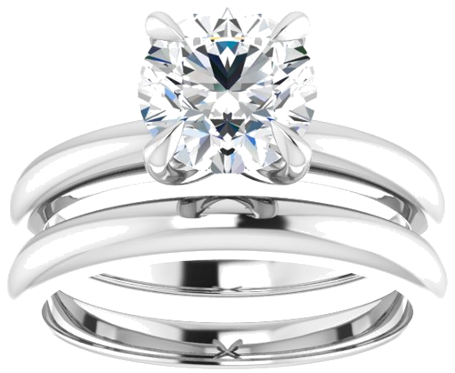 14K White 7.4 mm Round Solitaire Engagement Ring Mounting (8)