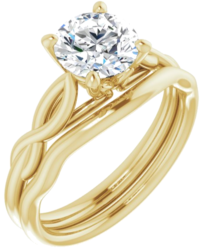 Sužadėtuvių Žiedas „Solitaire Sculptural“ 14k yellow gold Round 7mm (6)
