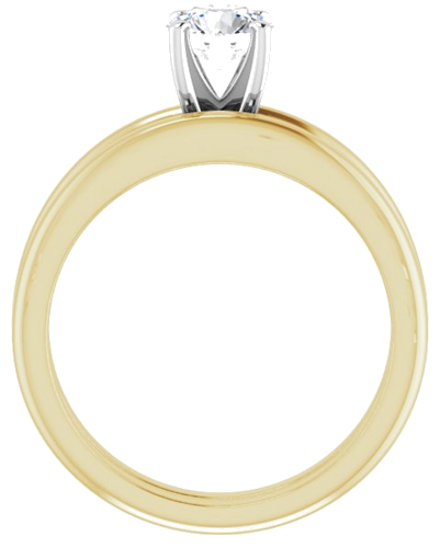 Sužadėtuvių Žiedas „Solitaire“ 585 Baltojo Ir Geltonojo Aukso Round 5.5mm (7)