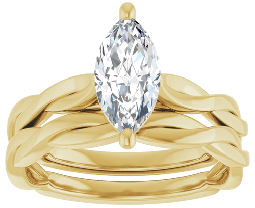 Sužadėtuvių Žiedas „Infinity-Inspired“ 14k yellow gold Marquise 10mm x 5mm (8)