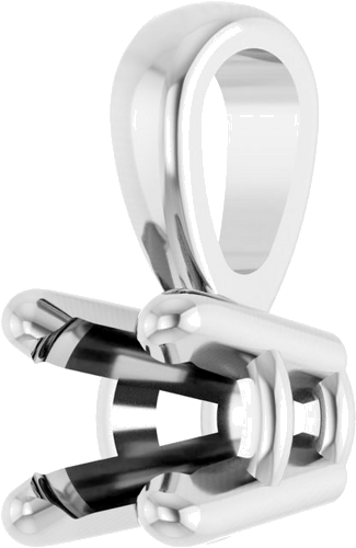 10K White 3 mm Round 4-Prong Pendant Mounting (2)