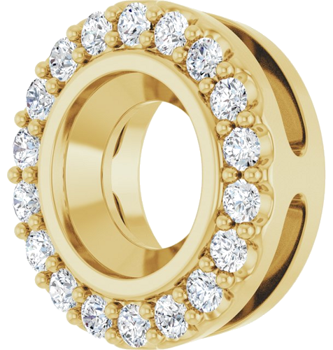 Pakabukas „Bezel-Set Halo-Style“ 14k yellow gold Round 7mm (2)