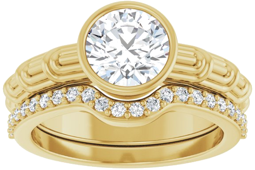 Sužadėtuvių Žiedas „Solitaire“ 585 Geltonojo Aukso Round 7.4mm (8)