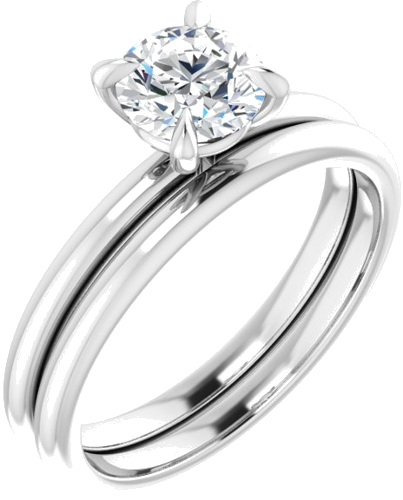 Platinum  6 mm Round Solitaire Engagement Ring Mounting (6)