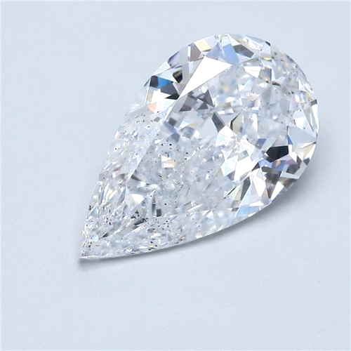 4.07 carat D-SI2 Natūralus Pear Deimantas (1)