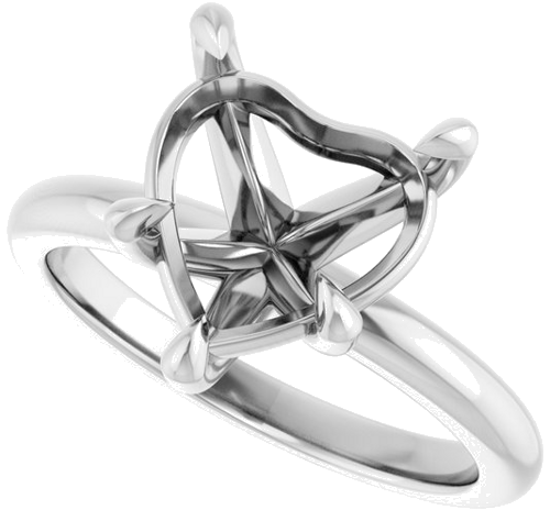 Sužadėtuvių Žiedas 585 Baltojo Aukso Heart Shape 10mm (5)