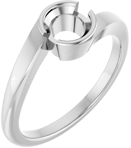 Sužadėtuvių Žiedas „Half-Bezel Solitaire“ 14k white gold Round 5.5mm (1)